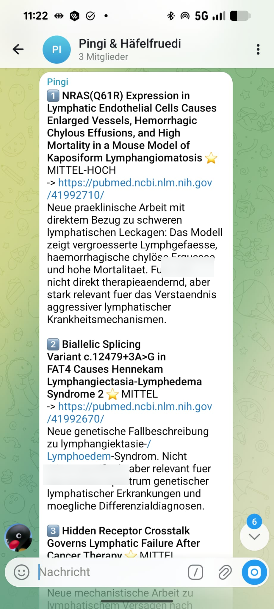 Anonymisierter Research-Digest im WhatsApp-Chat